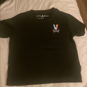 Psycho Bunny Black Short Sleeve Tee with Vibrant Chest Design